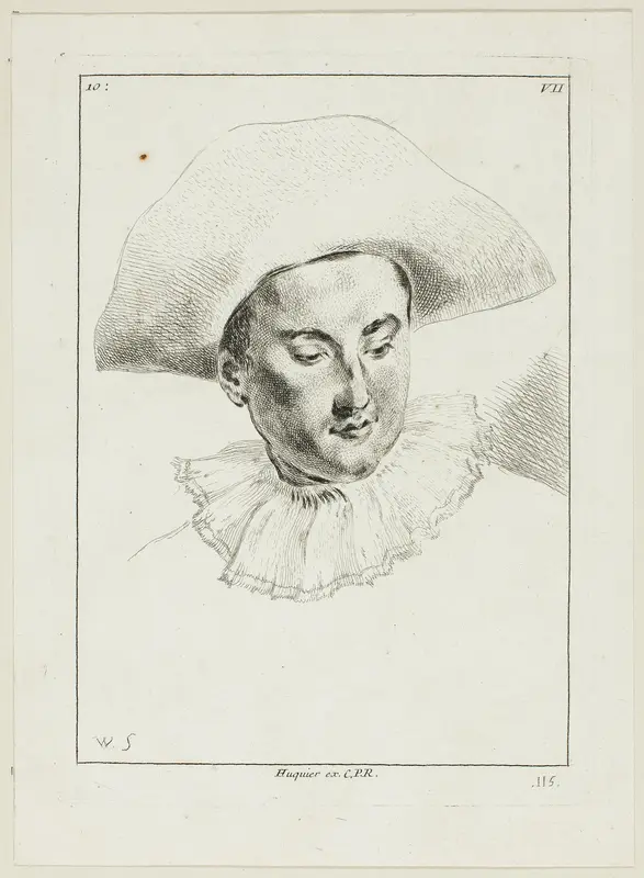 Man's Head (with hat and ruff) Wall Art by Anne Claude Philippe Caylus - High-Resolution Digital Print