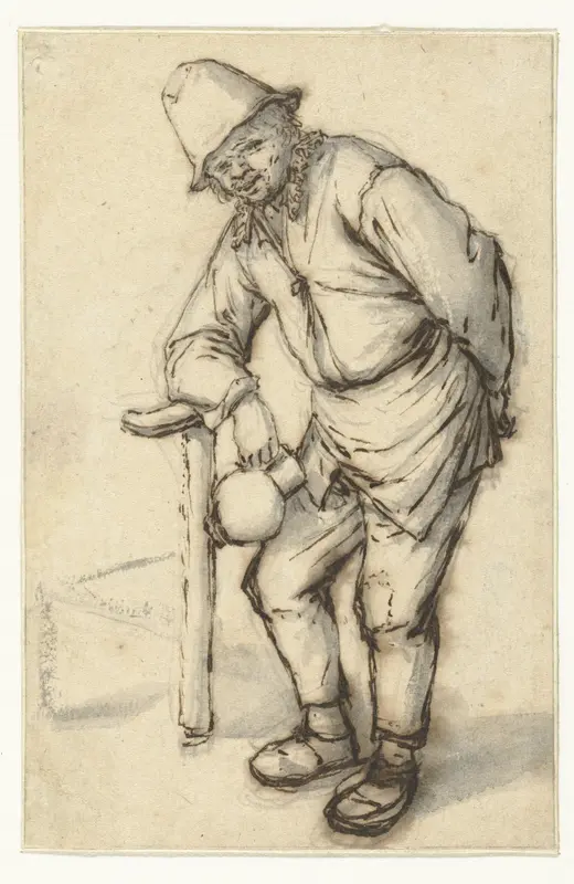 Mansfiguur, leunend op een stoel Wall Art by Adriaen van Ostade - High-Resolution Digital Print