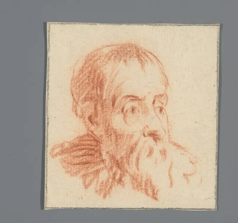 Manshoofd, met baard, driekwart naar rechts Wall Art by anonymous - High-Resolution Digital Print