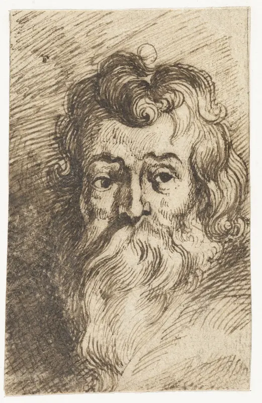 Manshoofd met lange baard Wall Art by Unknown - High-Resolution Digital Print