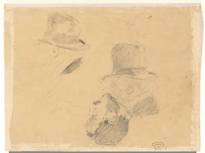 Manskop en studies van hoeden Wall Art by Willem de Zwart - High-Resolution Digital Print