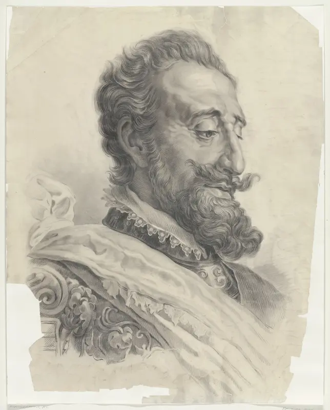 Manskop, met baard, naar rechts Wall Art by Unknown - High-Resolution Digital Print