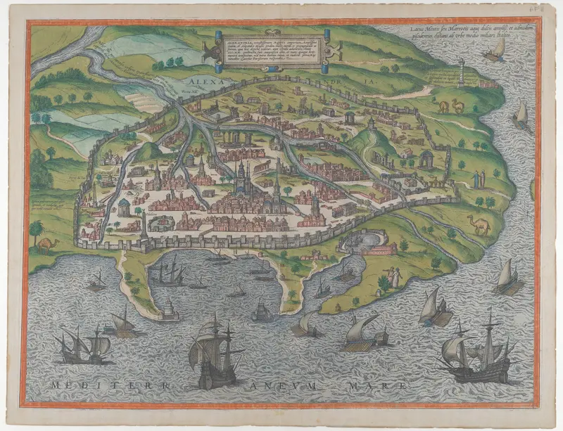 Map of Alexandria Wall Art by Georg Braun - High-Resolution Digital Print