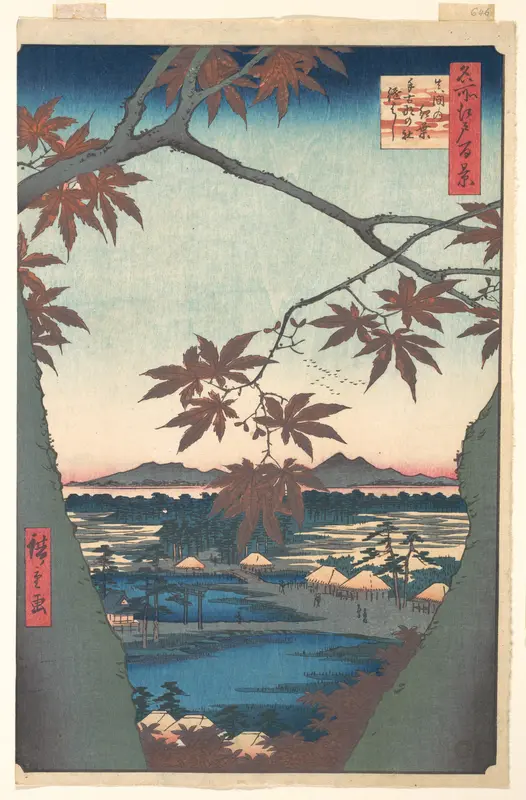 Maples at Mama, from the series One Hundred Famous Views of Edo