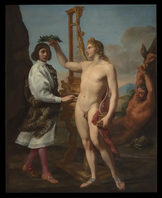 Marcantonio Pasqualini (1614–1691) Crowned by Apollo Wall Art by Andrea Sacchi - High-Resolution Digital Print