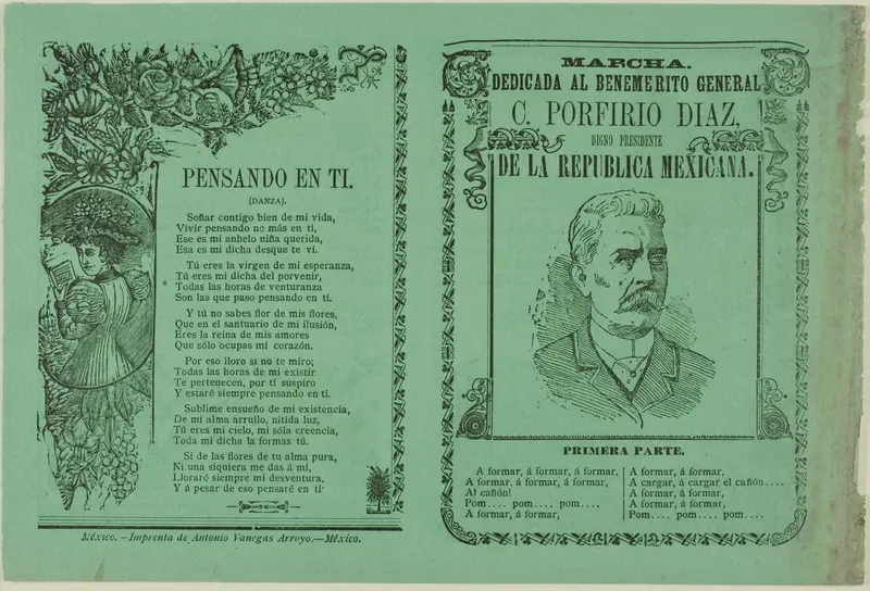 March Dedicated to General C. Porfirio Diaz Wall Art by José Guadalupe Posada - High-Resolution Digital Print