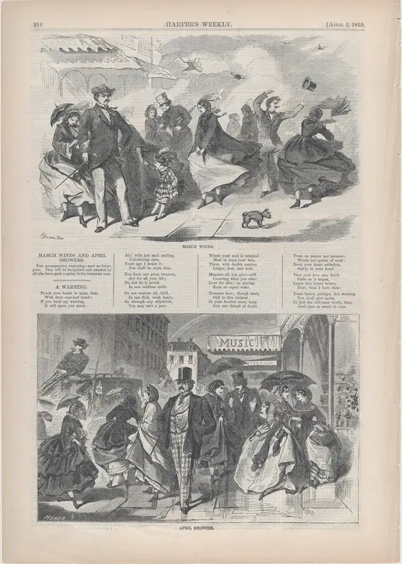 March Winds (from "Harper's Weekly," Vol. III) Wall Art by Winslow Homer - High-Resolution Digital Print
