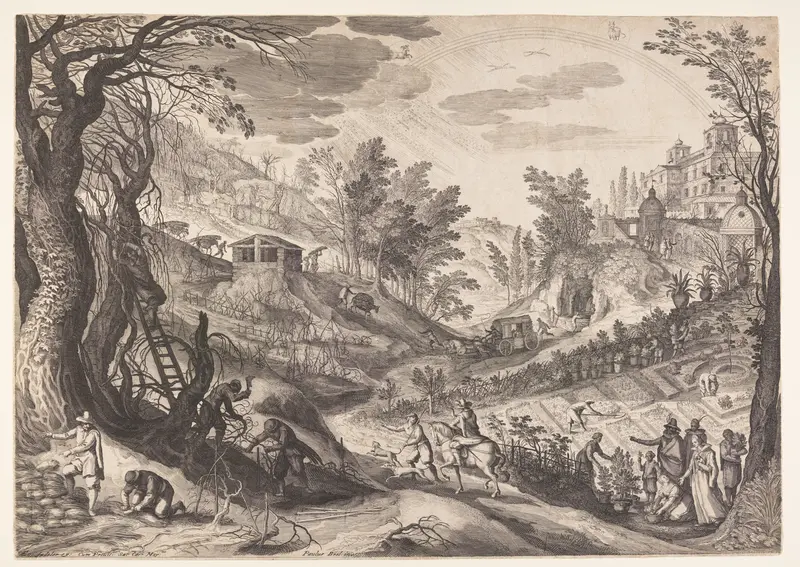 March/April, from The Twelve Months Wall Art by Aegidius Sadeler, II - High-Resolution Digital Print