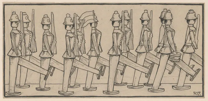 Marcherende poppen in uniform Wall Art by Unknown - High-Resolution Digital Print
