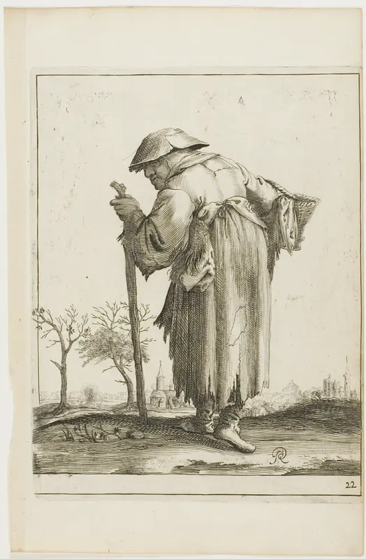 Marching Beggar Woman with a Basket, from T is al verwart-gaern (It's already confusing)