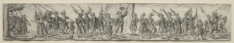 Marching Soldiers, in the Center a Standard Bearer Wall Art by Johann Theodor de Bry - High-Resolution Digital Print
