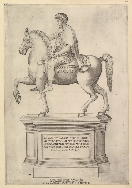 Marcus Aurelius, from "Speculum Romanae Magnificentiae" Wall Art by Nicolas Beatrizet - High-Resolution Digital Print