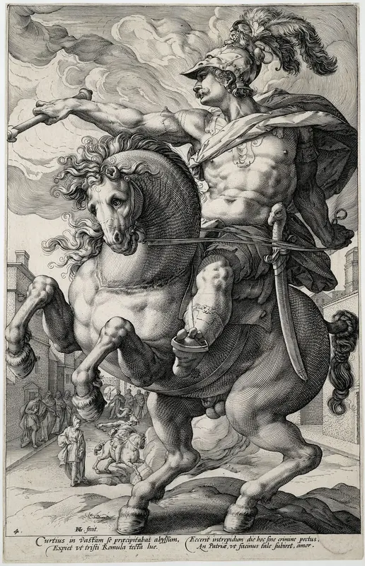 Marcus Curtius Wall Art by Hendrick Goltzius - High-Resolution Digital Print