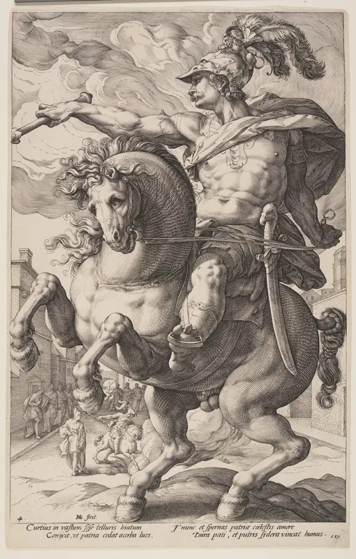 Marcus Curtius on Horseback, from The Roman Heroes