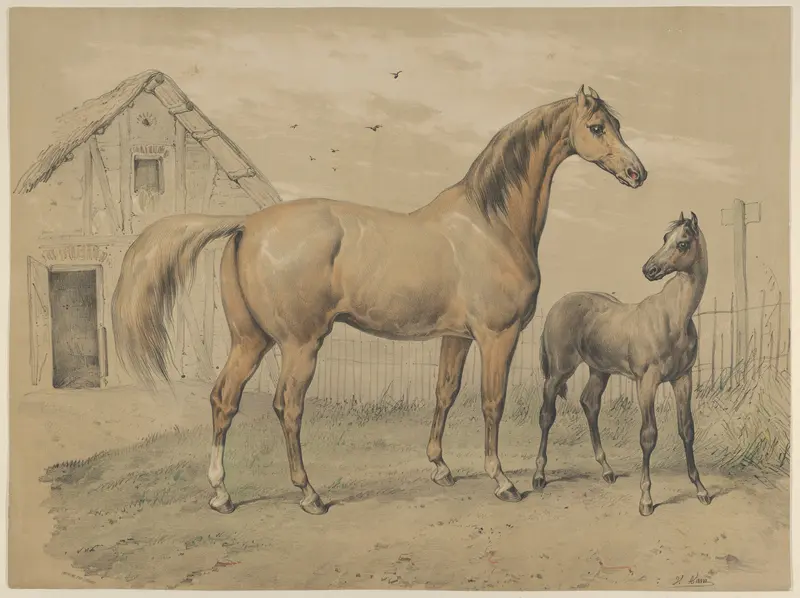 Mare and Foal Wall Art by Victor Adam - High-Resolution Digital Print