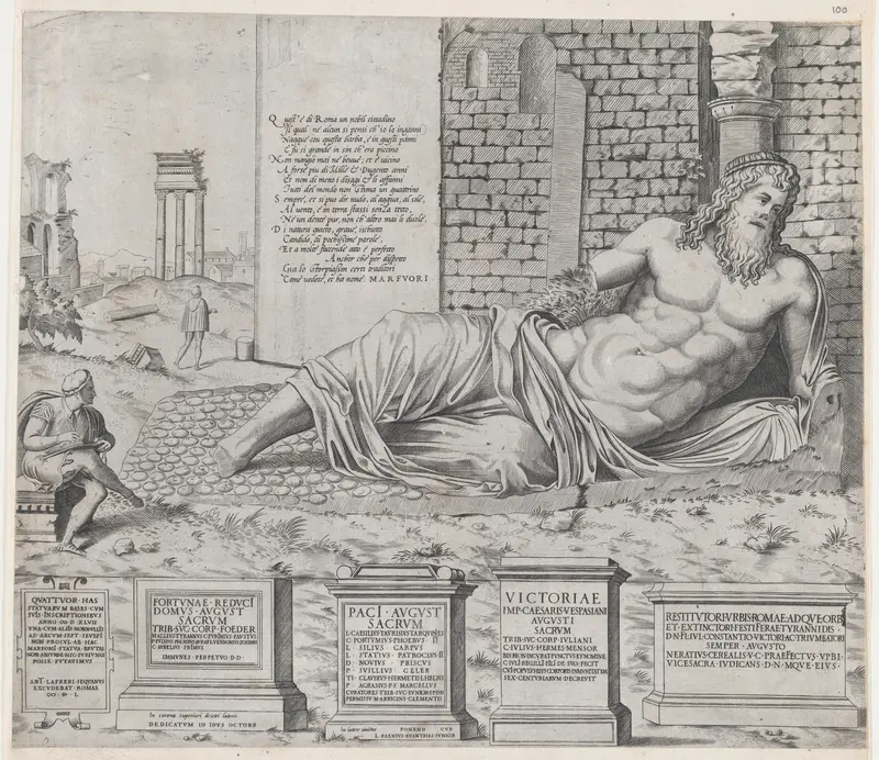 Marforius, from "Speculum Romanae Magnificentiae" Wall Art by Nicolas Beatrizet - High-Resolution Digital Print