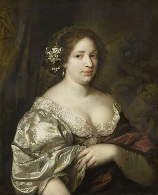 Margaretha Godin (gest 1694). Echtgenote van de schilder Wall Art by Caspar Netscher - High-Resolution Digital Print