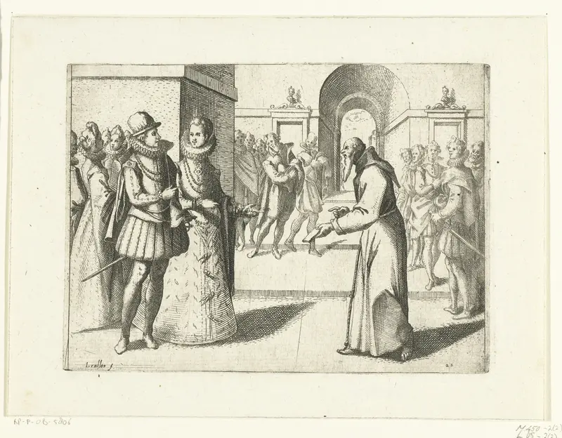 Margaretha van Oostenrijk en Filips III ontvangen dankbetuigingen van de koning van Beieren Wall Art by Unknown - High-Resolution Digital Print