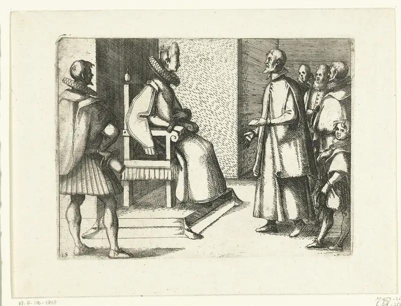 Margaretha van Oostenrijk ontvangt dankbetuigingen van de groothertog van Toscane Wall Art by Jacques Callot - High-Resolution Digital Print