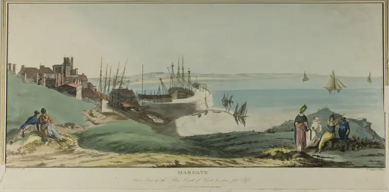 Margate, Outer View of the Pier, Coast of Kent, and from Fort Cliffs Wall Art by John Raphael Smith - High-Resolution Digital Print