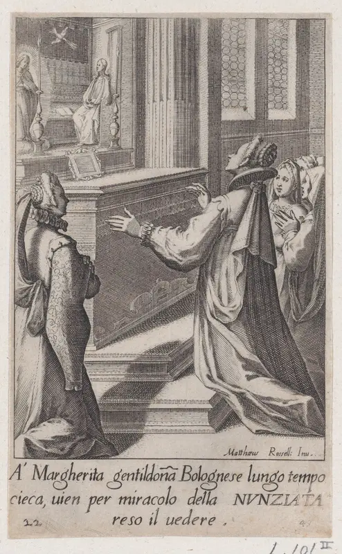Margherita, from Scelta d'Alcuni Miracoli e Grazie della Santissima Nunziata di Firenze (Selection of Some Miracles and Graces that Occurred in the Church of the Annunziata in Florence) Wall Art by Jacques Callot - High-Resolution Digital Print