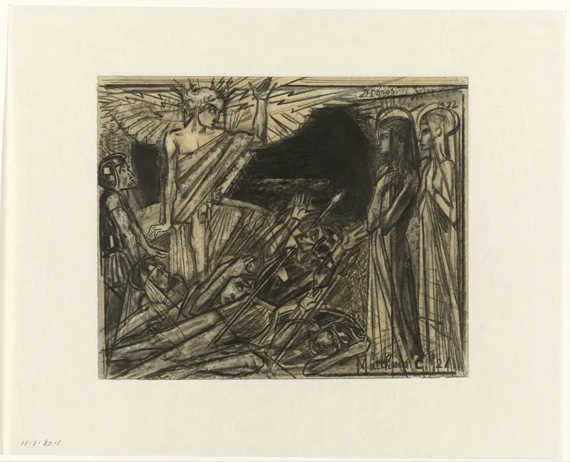 Maria bij het graf door een engel toegesproken Wall Art by Jan Toorop - High-Resolution Digital Print