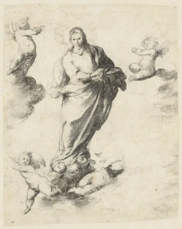 Maria door engeltjes ten hemel gevoerd Wall Art by Unknown - High-Resolution Digital Print
