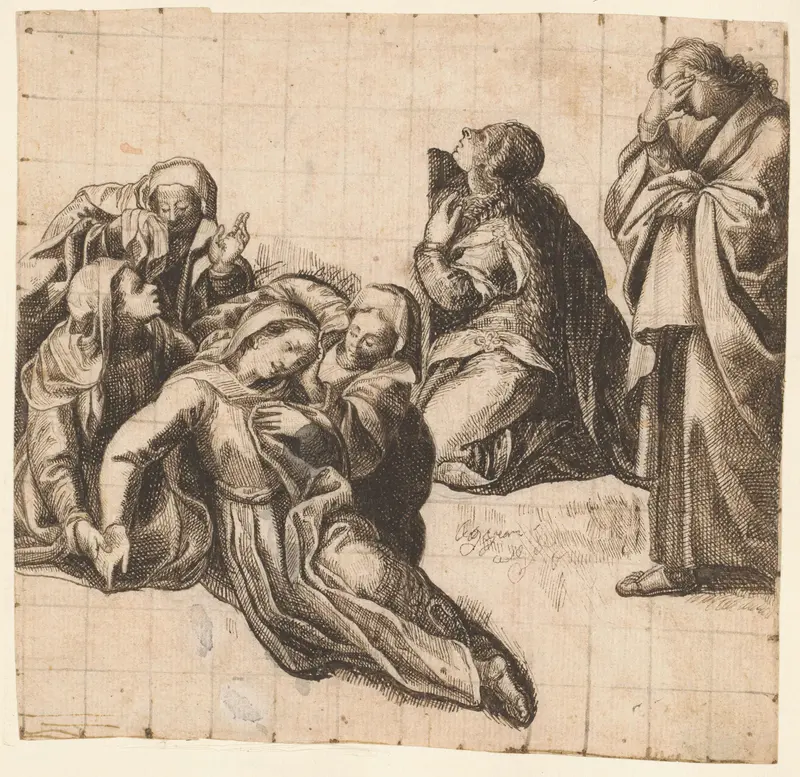Maria, Johannes en anderen onder het kruis Wall Art by anonymous - High-Resolution Digital Print