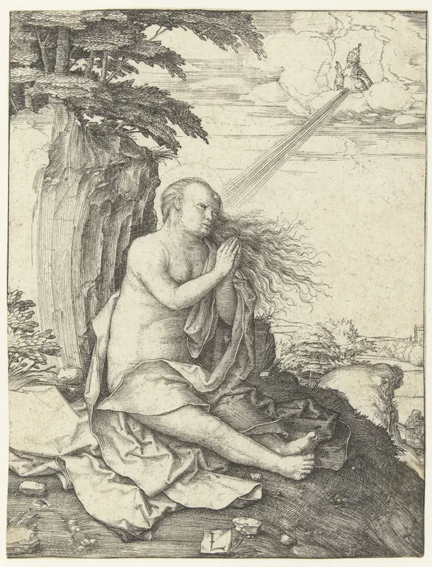 Maria Magdalena in de woestijn Wall Art by Unknown - High-Resolution Digital Print