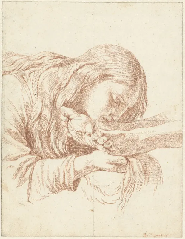 Maria Magdalena kust de voeten van Christus Wall Art by Bernard Picart - High-Resolution Digital Print