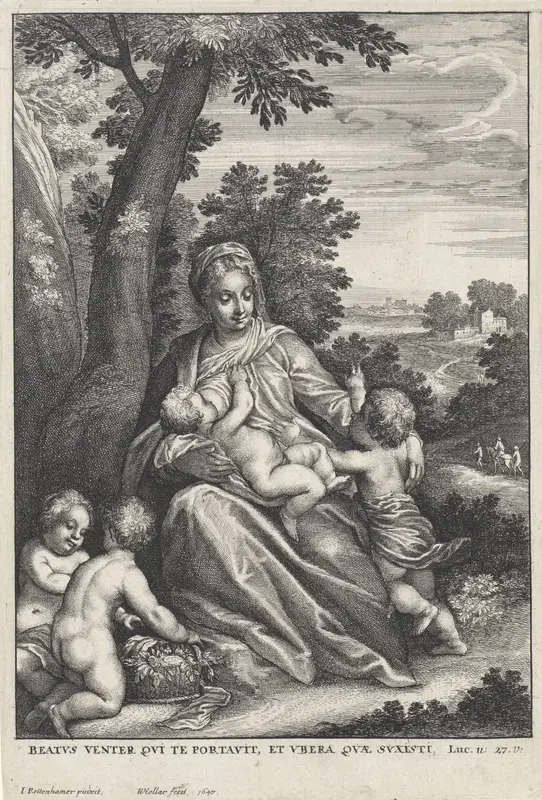 Maria met Christuskind en Johannes de Doper Wall Art by Unknown - High-Resolution Digital Print