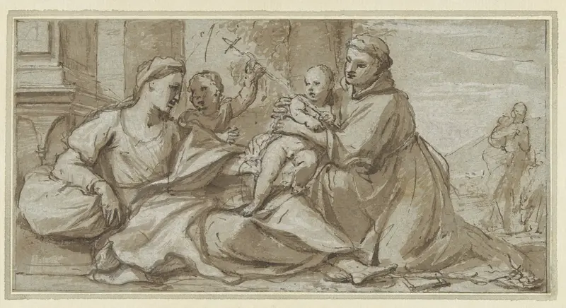 Maria met Christuskind, Johannes de Doper en H. Antonius van Padua Wall Art by Gregorio Lazzarini - High-Resolution Digital Print
