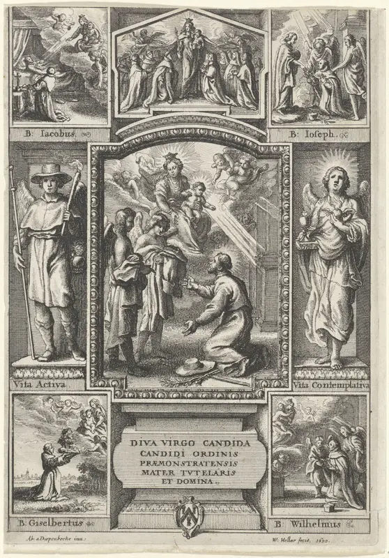 Maria met Kind en de H. Norbert Wall Art by Unknown - High-Resolution Digital Print