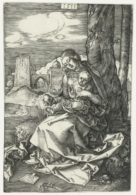 Maria met kind en een peer Wall Art by Unknown - High-Resolution Digital Print