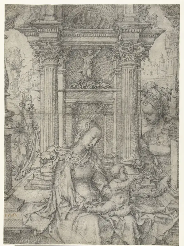 Maria met kind en H. Barbara en H. Catharina Wall Art by Jan Gossart - High-Resolution Digital Print