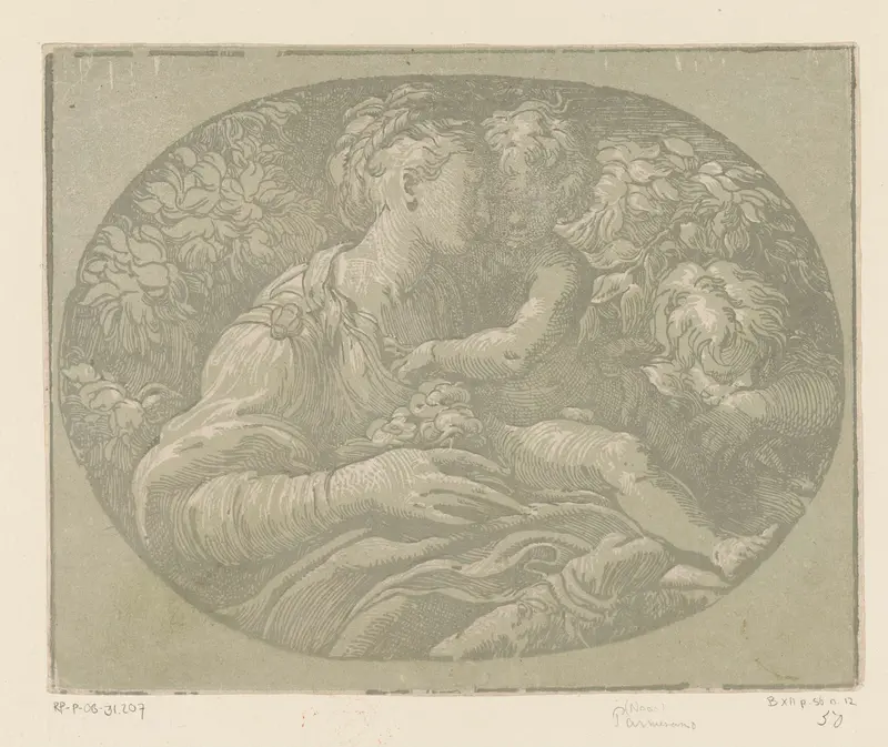 Maria met Kind en Johannes de Doper Wall Art by Antonio da Trento - High-Resolution Digital Print