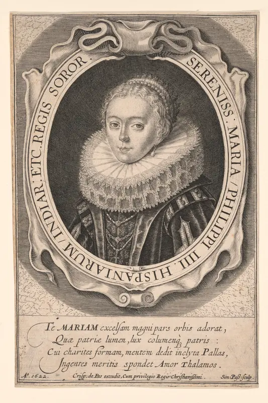 Maria of Austria, Infanta of Spain Wall Art by Simon van de Passe - High-Resolution Digital Print