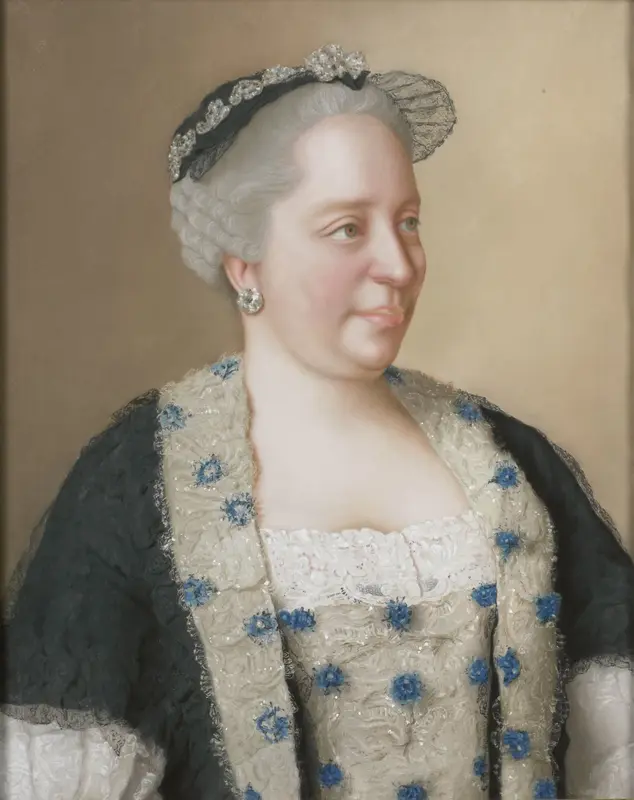 Maria Theresia van Oostenrijk (1717-80), aartshertogin van Oostenrijk, koningin van Hongarije en Bohemen, Rooms-Duits keizerin Wall Art by Jean-Etienne Liotard - High-Resolution Digital Print