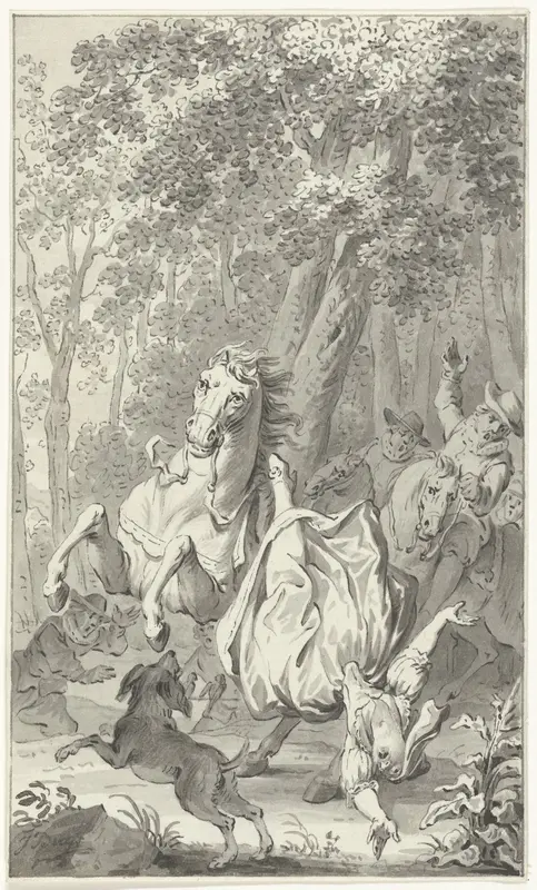 Maria van Bourgondië valt van haar paard, bij Brugge, 27 maart 1482 Wall Art by Unknown - High-Resolution Digital Print
