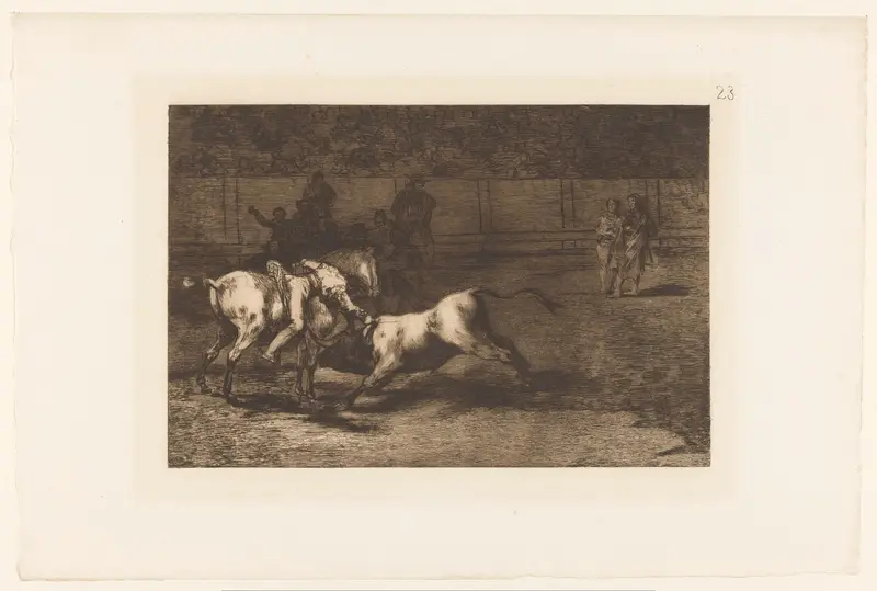 Mariano Ceballos doodt een stier Wall Art by Eugène Loizelet - High-Resolution Digital Print