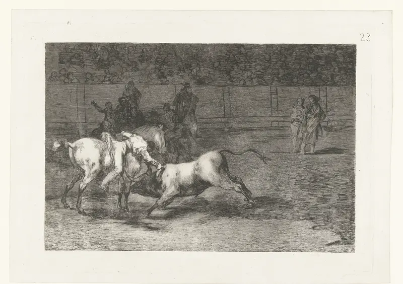 Mariano Ceballos doodt een stier Wall Art by Francisco de Goya - High-Resolution Digital Print