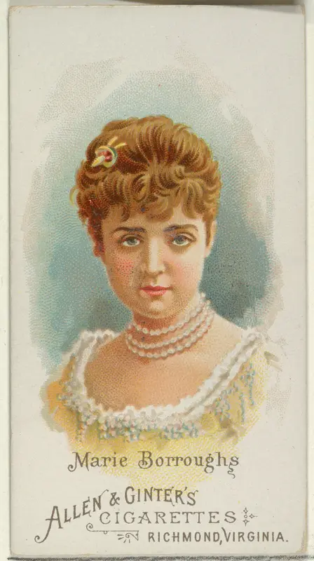 Marie Borroughs, from World's Beauties, Series 1 (N26) for Allen & Ginter Cigarettes Wall Art by Allen & Ginter - High-Resolution Digital Print