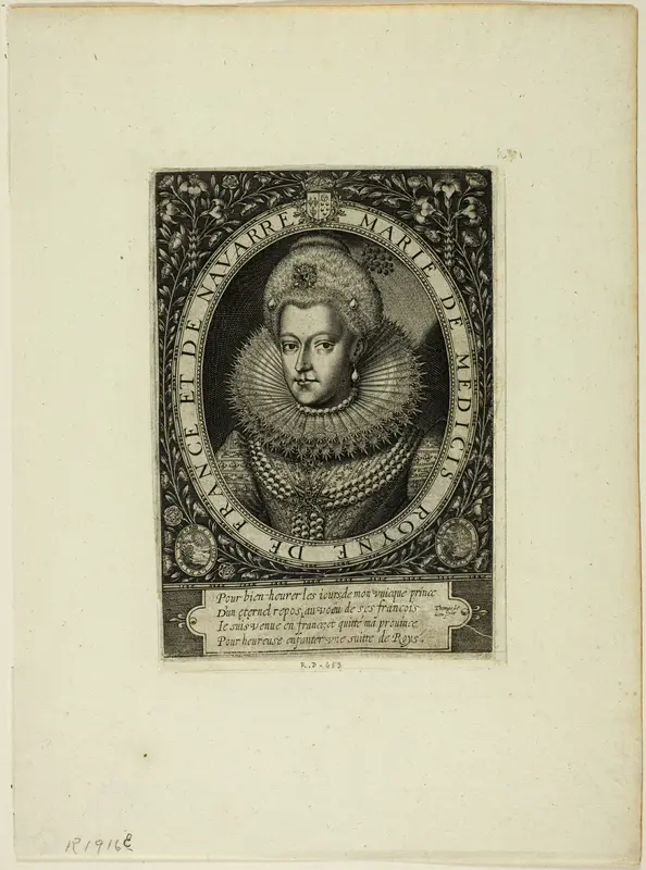 Marie de Médicis, Queen of France, Second Wife of Henry IV Wall Art by Thomas de Leeuw - High-Resolution Digital Print
