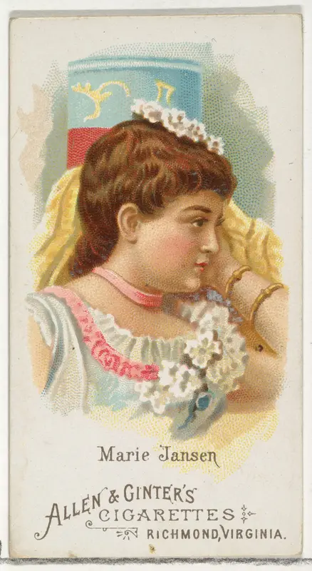 Marie Jansen, from World's Beauties, Series 1 (N26) for Allen & Ginter Cigarettes Wall Art by Allen & Ginter - High-Resolution Digital Print