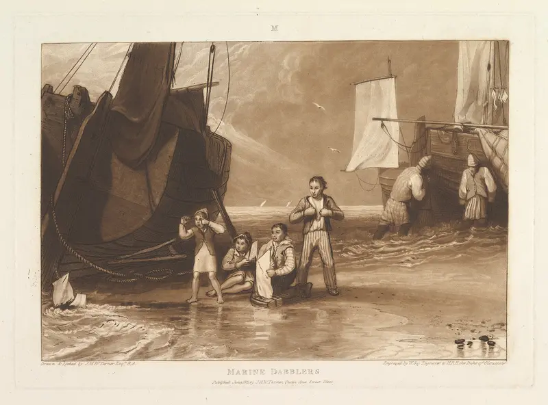 Marine Dabblers, part VI, plate 29 from "Liber Studiorum" Wall Art by Joseph Mallord William Turner - High-Resolution Digital Print