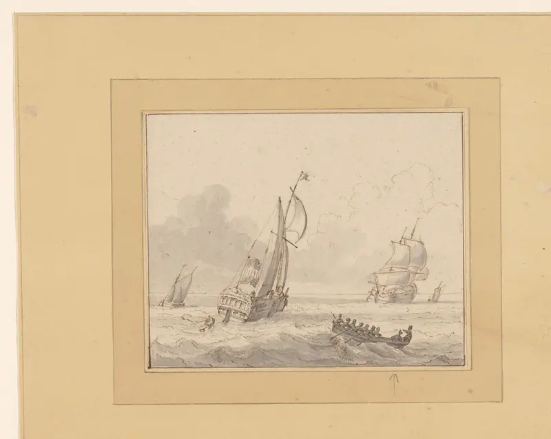 Marine met sloep Wall Art by anonymous - High-Resolution Digital Print