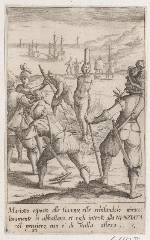 Mariotto, from Scelta d'Alcuni Miracoli e Grazie della Santissima Nunziata di Firenze (Selection of Some Miracles and Graces that Occurred in the Church of the Annunziata in Florence) Wall Art by Jacques Callot - High-Resolution Digital Print