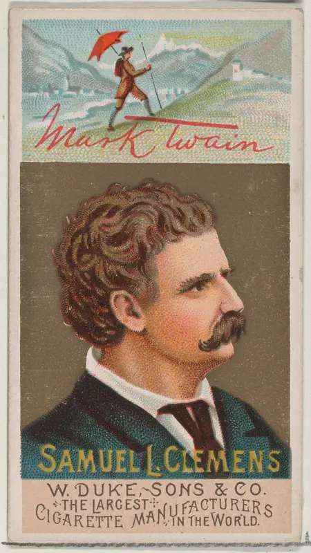 Mark Twain - Samuel L. Clemens, from the series Great Americans (N76) for Duke brand cigarettes Wall Art by W. Duke, Sons & Co. - High-Resolution Digital Print