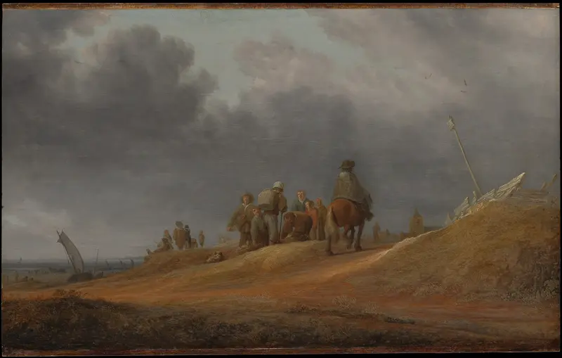 Market by the Seashore Wall Art by Salomon van Ruysdael - High-Resolution Digital Print