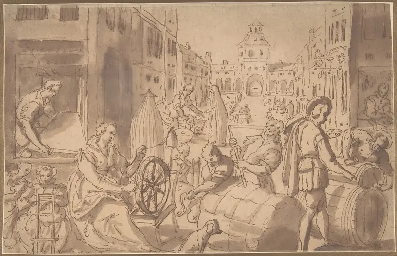 Market Scene Wall Art by Anonymous, Netherlandish, 16th century - High-Resolution Digital Print